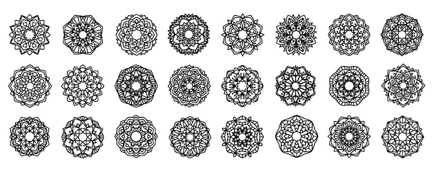 Lotus Vector Mandala Vector Template Set for Cutting and Printing