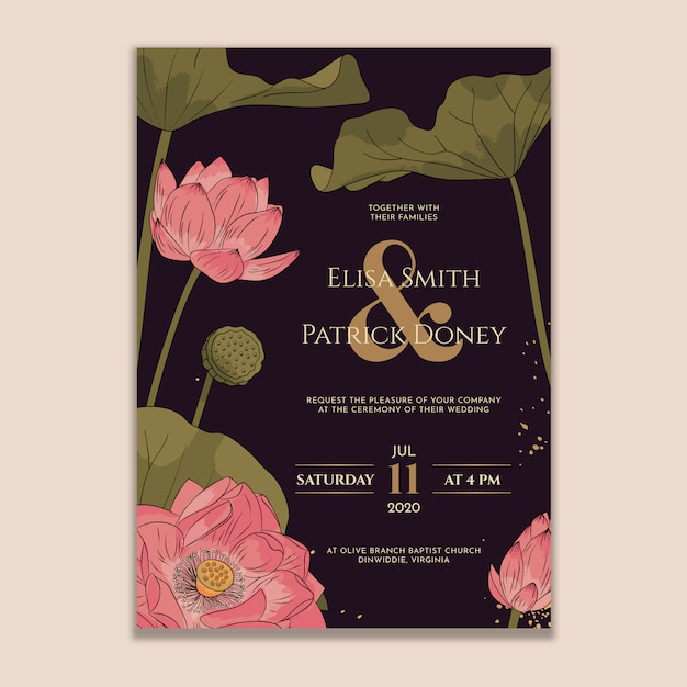 Lotus Wedding Invitation