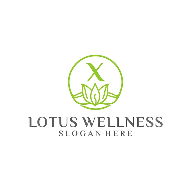 Lotus x wellness logo design