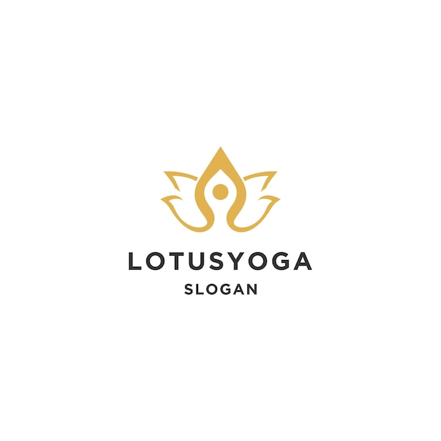 Lotus yoga logo icon design template vector illustration