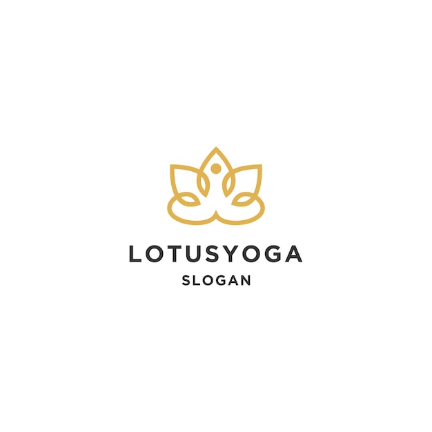 Lotus yoga logo icon design template vector illustration