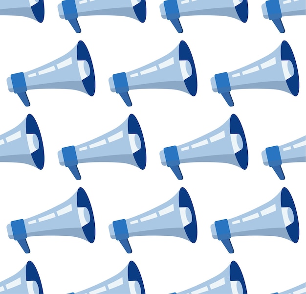 Loudspeaker Seamless Pattern. Megaphone Seamless Pattern. Refer a Friend. Referral Program. Loudspeaker Seamless Pattern on white background isolated. Stock Vector Illustration. Cartoon style. eps