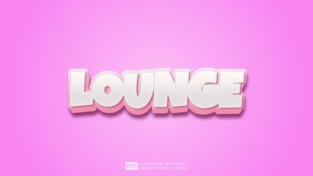 Lounge 3D editable text effect font