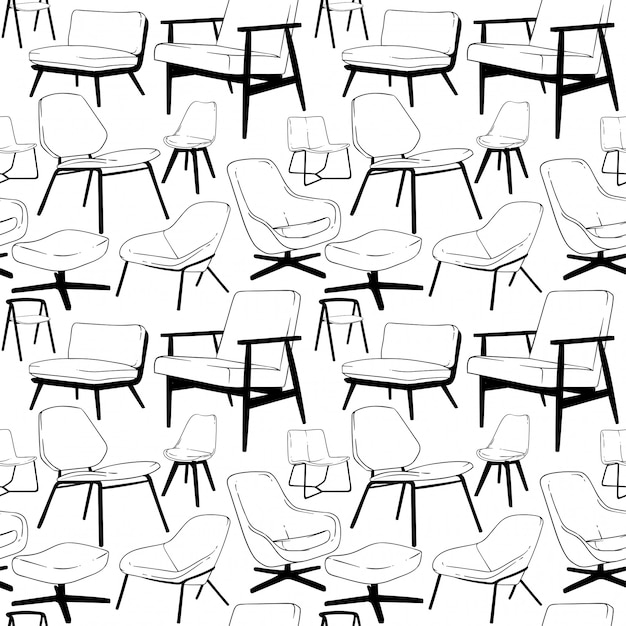 Lounge Chair Seamless Pattern