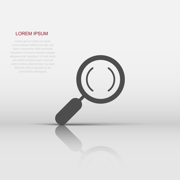 Loupe sign icon in flat style Magnifier vector illustration on white isolated background Search business concept