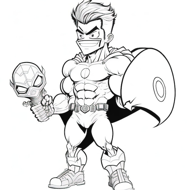 Lovable Superhero Cartoon Adventure Fun Coloring Pages for Children