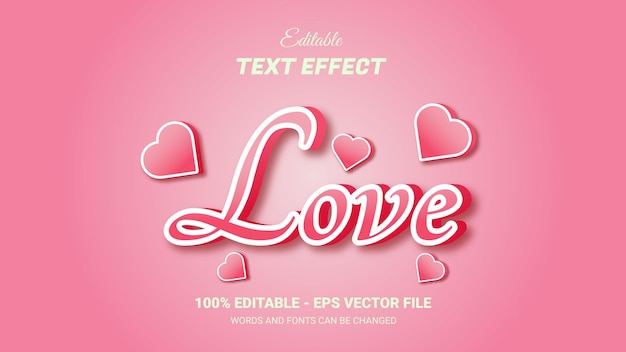 love 3d editable text effect