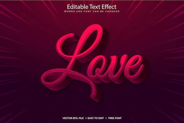 Love 3d Editable Text Effect