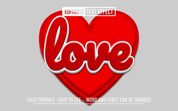 Love 3d editable text effect