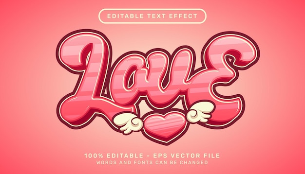 love 3d text effect and editable text effect