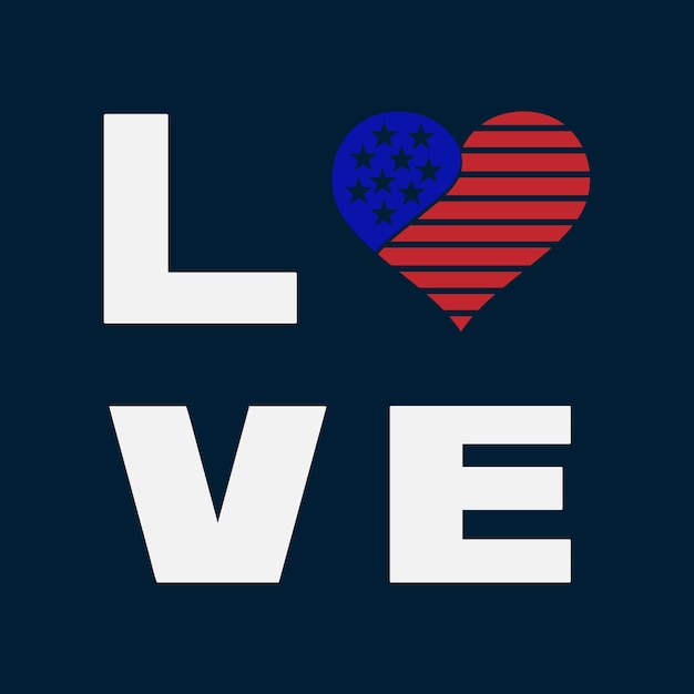 Love 4th July T shirt Design