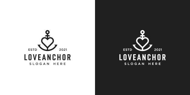 Love Anchor nautical marine seal logo design