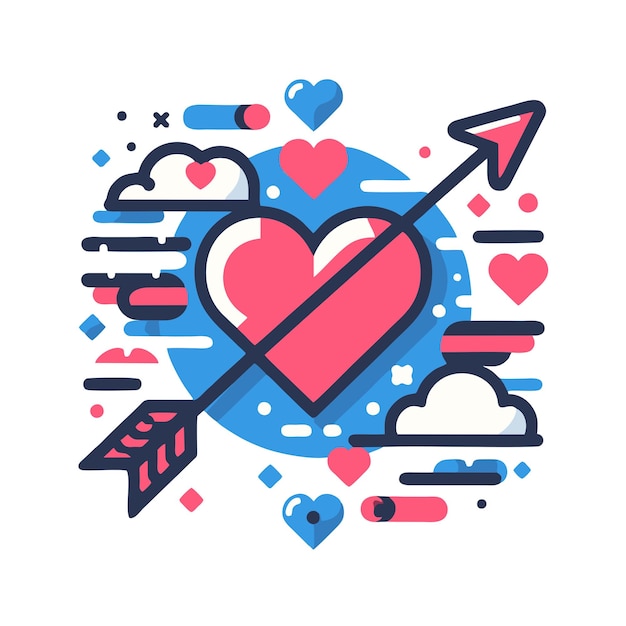 love arrow flat vector design