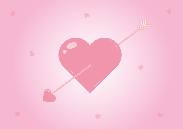 love arrow heart pink valentine background design