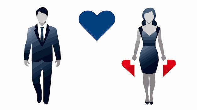 Vector love arrow icon with man and woman restroom symbol