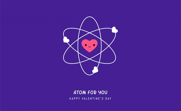 The love atom. Vector illustration