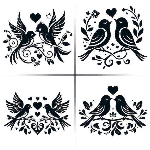 Love Birds SVG Birds svg Wedding Birds svg Cricut Clipart Cut Files Silhouette Valentines Day Bird