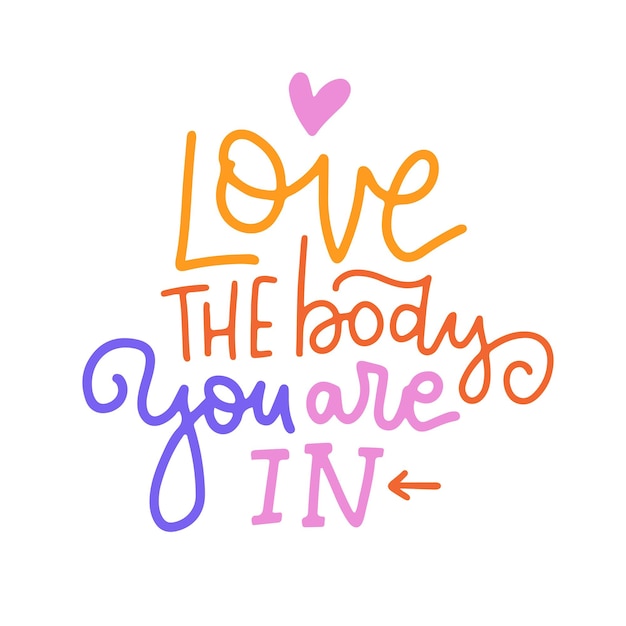 Love the body you are in  Motivation lettreing Quote Modern calligraphy text about love yourself