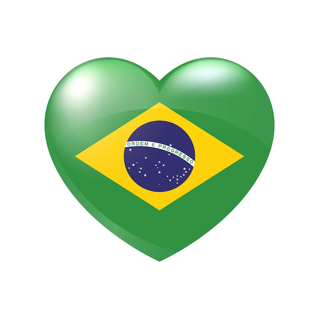 Love Brazil symbol. Heart flag icon. Vector illustration eps10