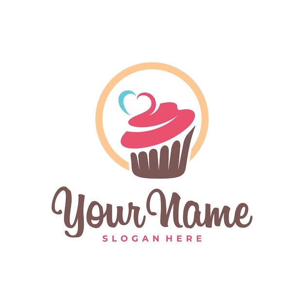 Love Cake logo design vector Icon Symbol Template Illustration