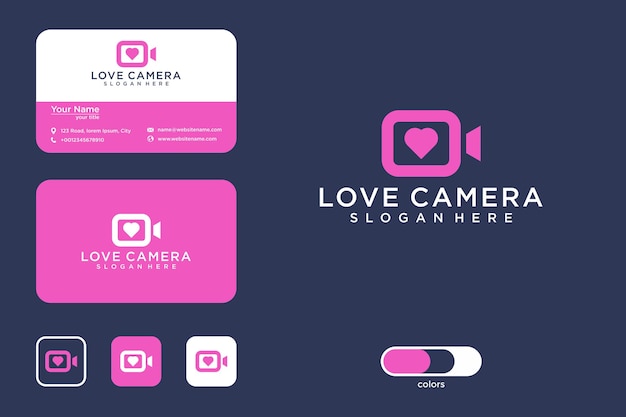 love camera logo design and business card