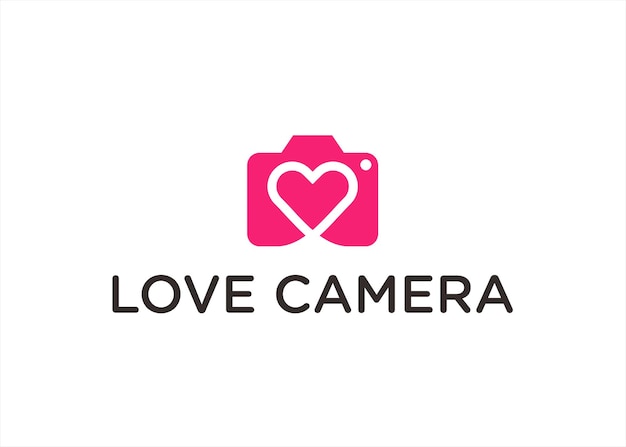 love camera logo design vector illustration