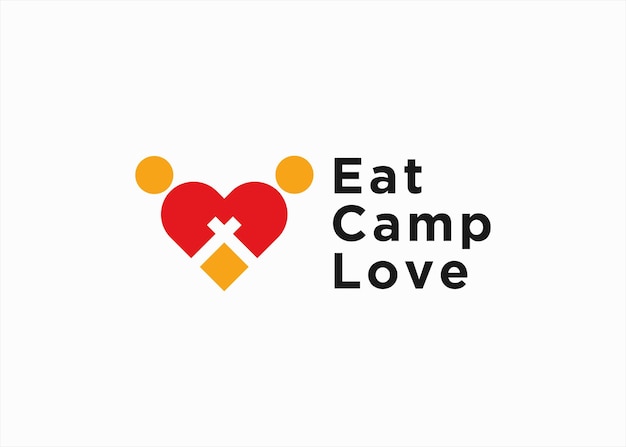 love camping logo design vector silhouette illustration