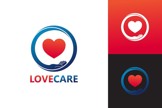 Love Care Logo Template Design Vector, Emblem, Design Concept, Creative Symbol, Icon