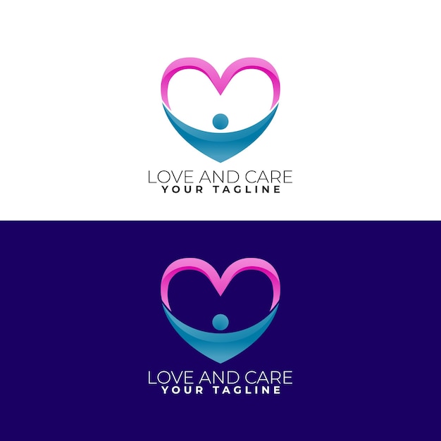 Love and Care Logo Vector Illustration symbol community care logo vector icon illustration design