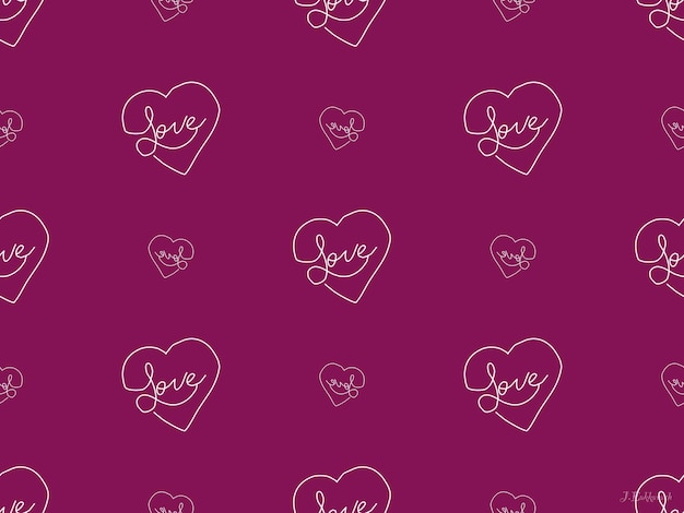 Love cartoon character seamless pattern on pink background