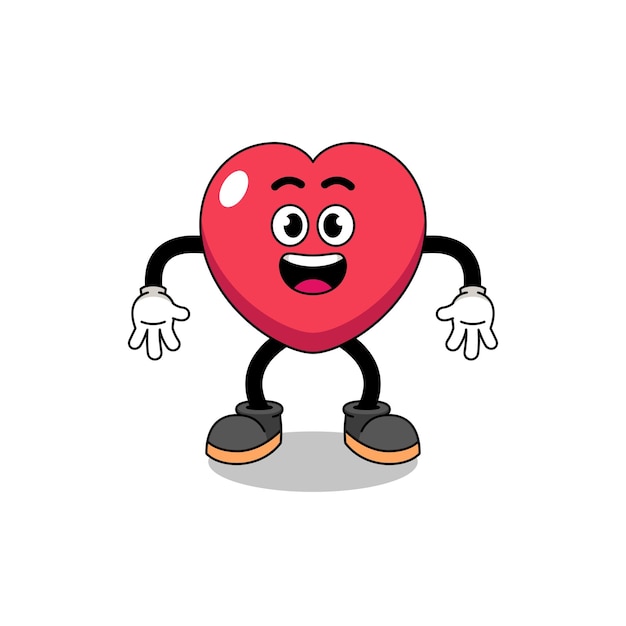 Love cartoon with surprised gesture character design