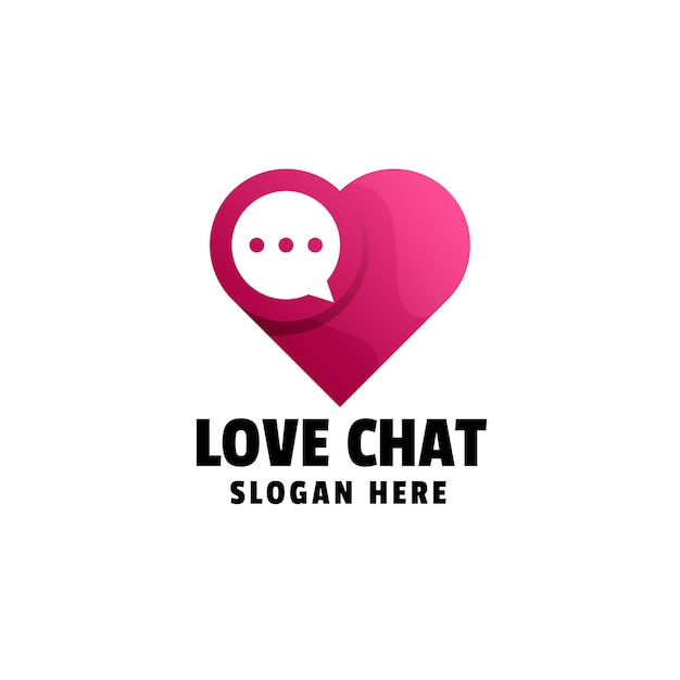 Love Chat Gradient Logo Template