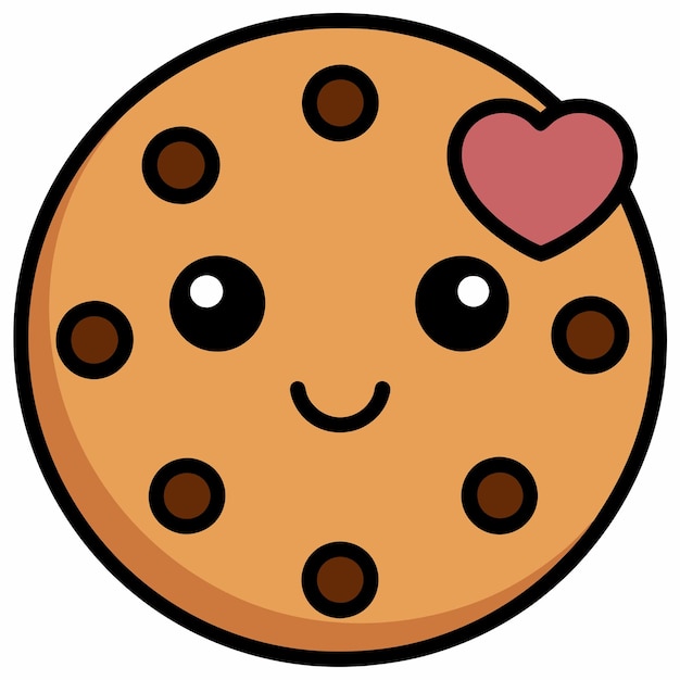 Vector love chocolate cookies cartoon vector icon illustration food snack icon concept isolated premium vector flat cartoon style