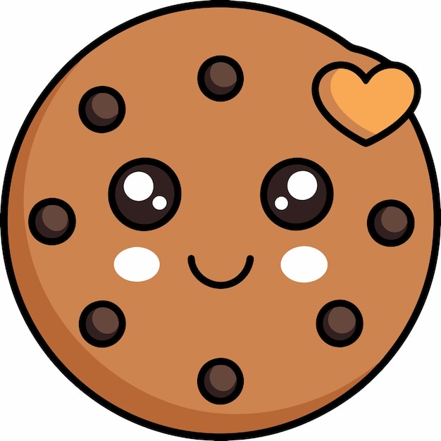 Vector love chocolate cookies cartoon vector icon illustration food snack icon concept isolated premium vector flat cartoon style