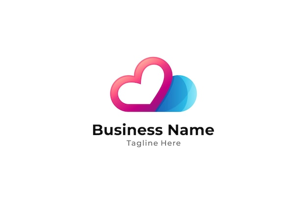 Love cloud creative logo design