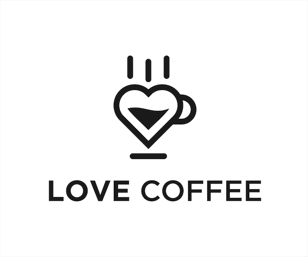 love coffee logo design vector illustration