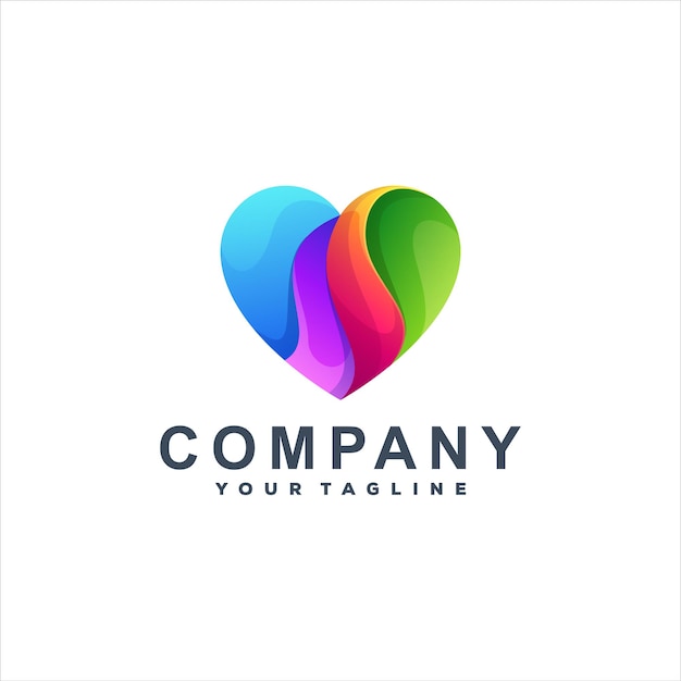 Love color gradient logo design