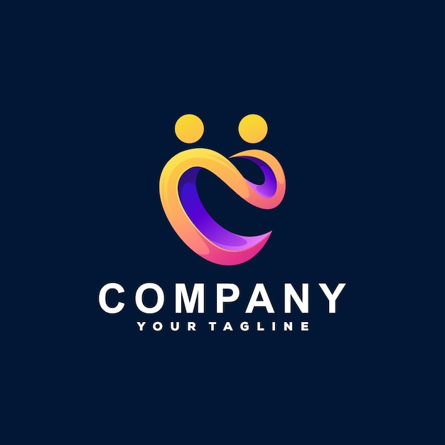 Love color gradient logo design