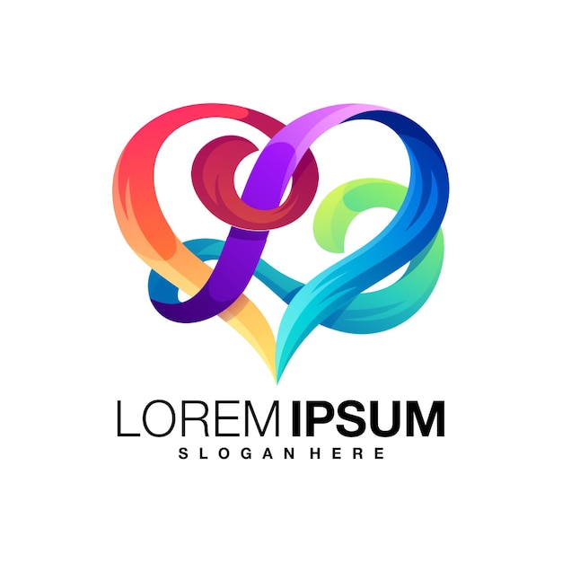 love colorful logo design template