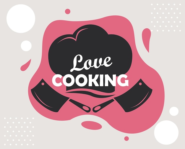 Love cooking lettering restaurant