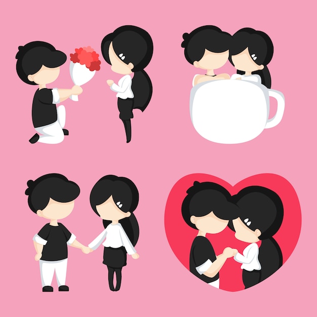 Love couple illustration pack