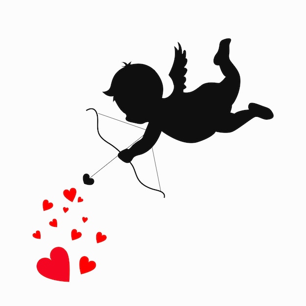 Vector love cupid with red heart valentine cupid design