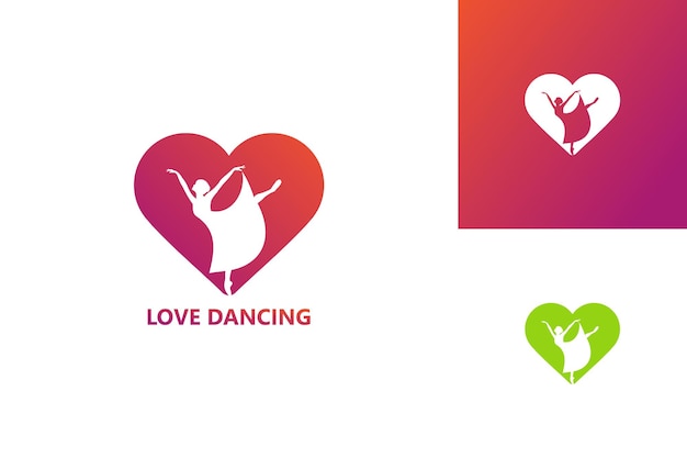 Love Dancing Logo Template Design Vector, Emblem, Design Concept, Creative Symbol, Icon