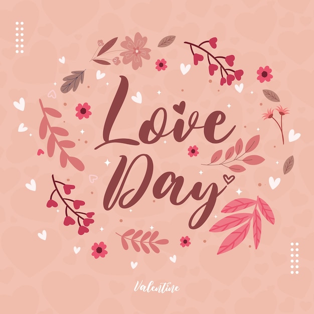 Love day valentine flower pink background