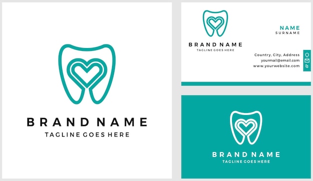 Love dental logo with business card design