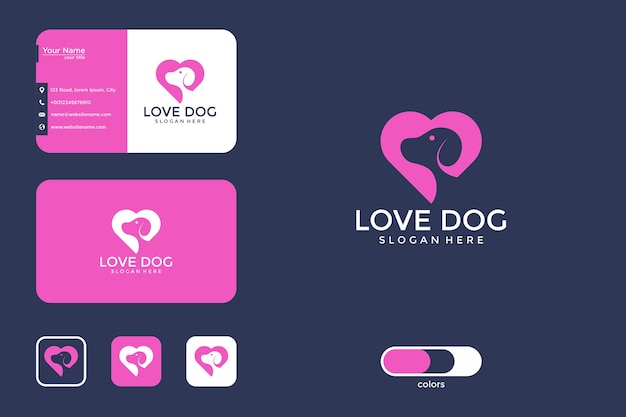 love dog logo design and business card