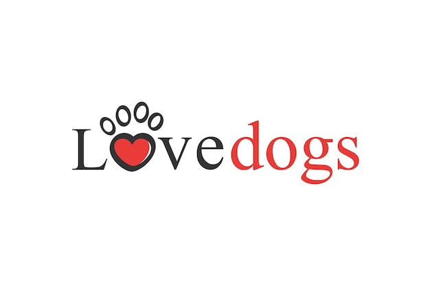 Love dog logo premium vectors