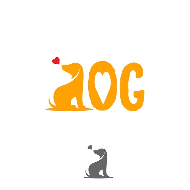 Love Dog with dog logo icon