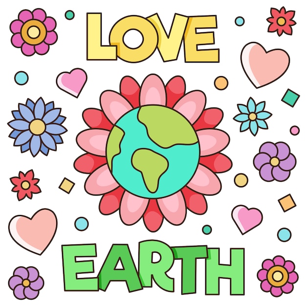 Love earth. Vector illustration.