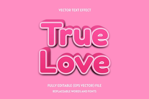 Love editable 3d text effect with graphic style